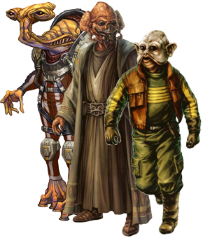 ithorianos, kel dors e sullustanos