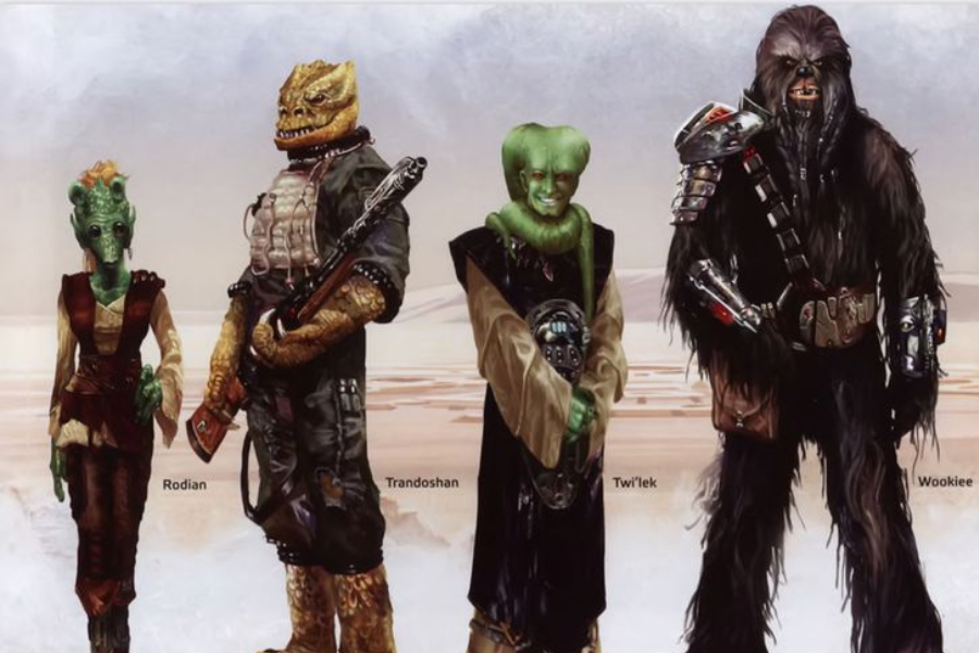 rodianos, trandoshanos e wookiees